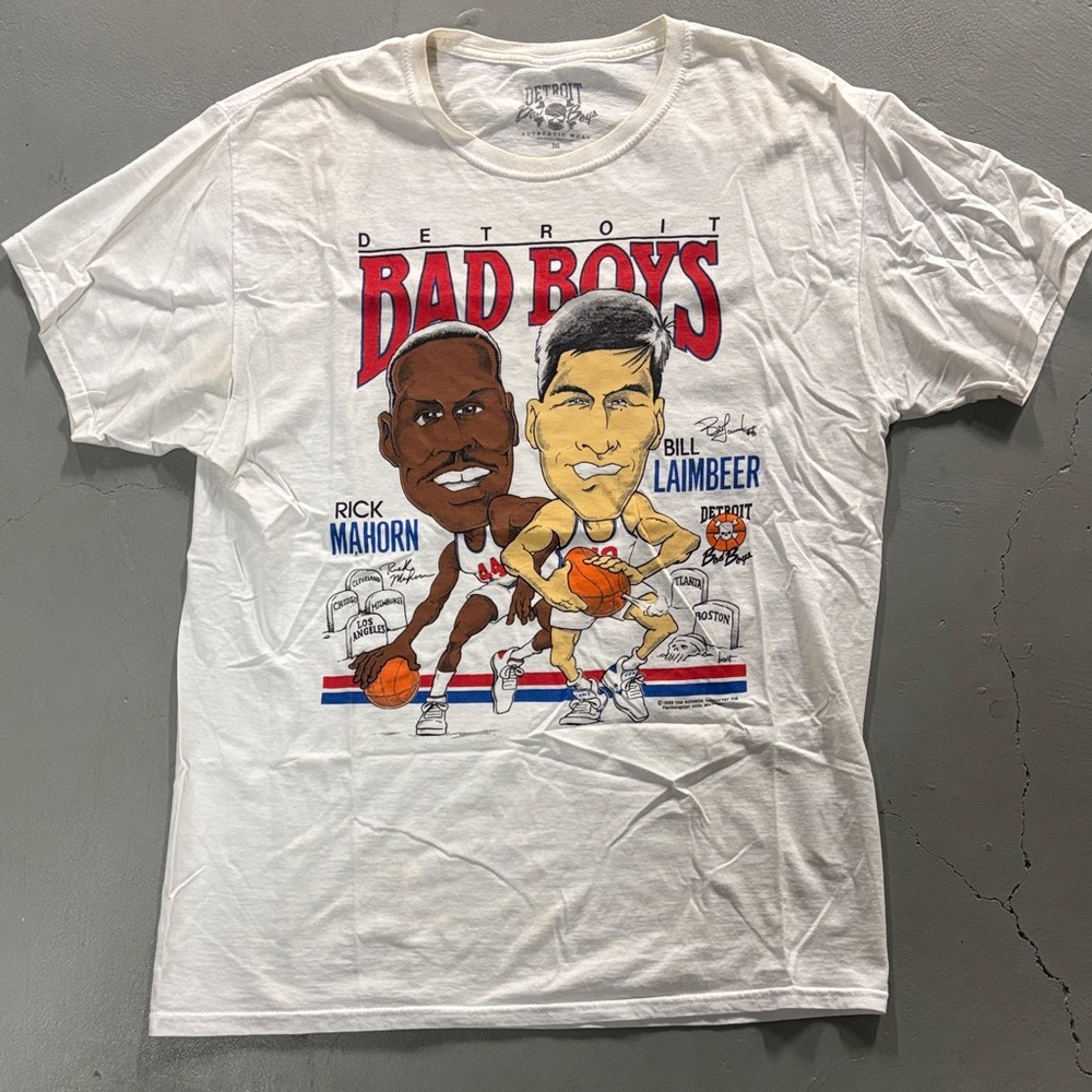 Detroit Bad Boys Graphic T-Shirt - White